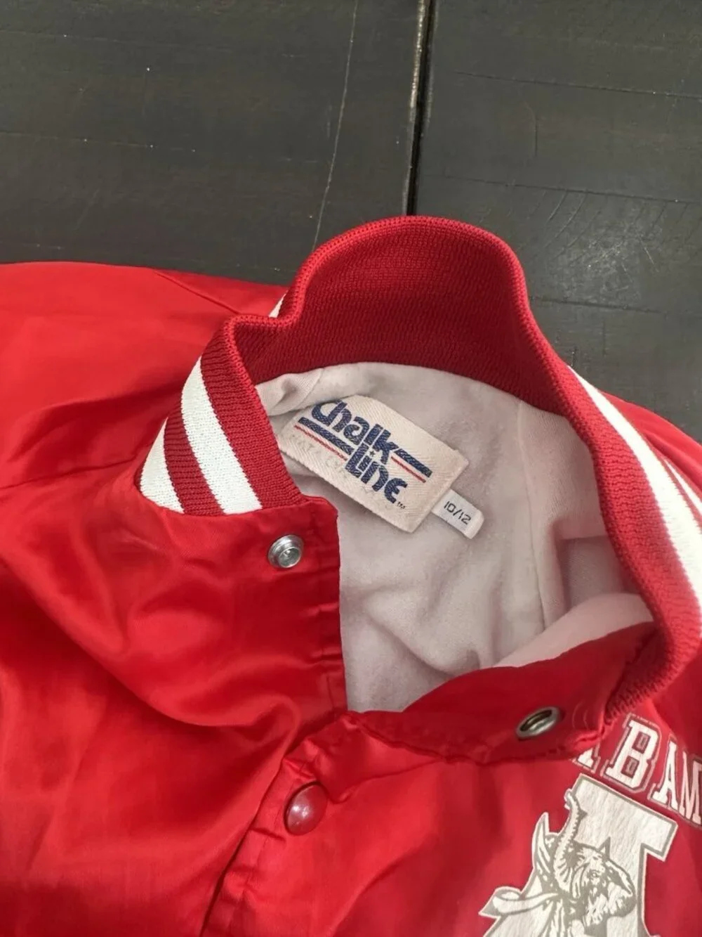 Kids Vintage University Of Alabama Chalk Line Satin Jacket Size 10/12